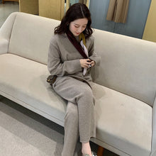 Load image into Gallery viewer, Women Sweater Two Piece knitted Sets Slim Tracksuit  Spring Autumn Fashion Sweatshirts Sporting Suit Female