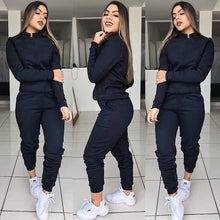 Load image into Gallery viewer, WHOHOLL 2019 Solid Color Women Tracksuit Set Autumn Winter Long Sleeve 2 Piece Set Gym Female Warm Clothes