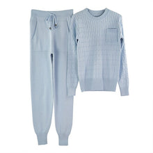Load image into Gallery viewer, MVGIRLRU Women sweater suit Casual Knitted Sweaters Pants 2 Piece Set Female Tracksuits